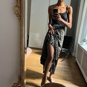 Zara Satin Printed Maxi Skirt